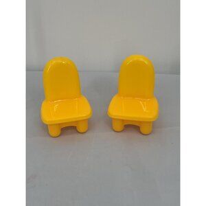 Vintage Little Tikes Dollhouse Yellow Furniture Chairs